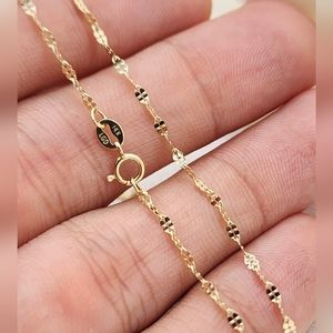 14k Gold Hammered mirror necklace- 20 Inches